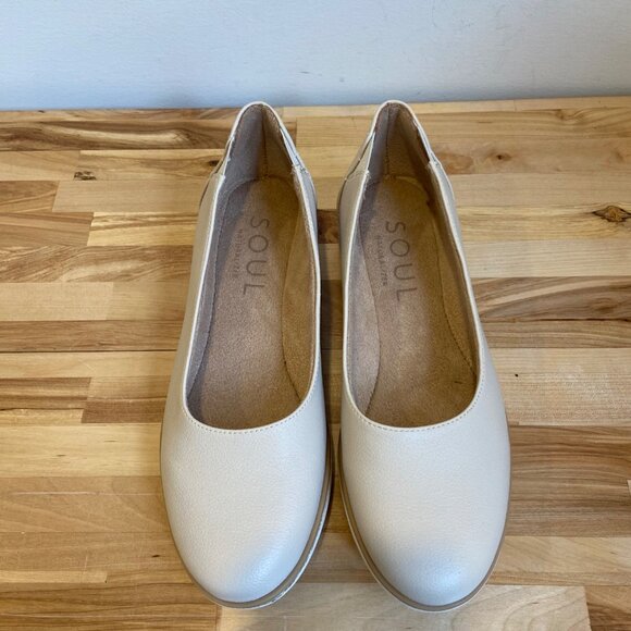 Womens Soul Naturalizer Slip-On Flats ecru Beige Comfort Shoes Size 5 vegan leat - Picture 5 of 16